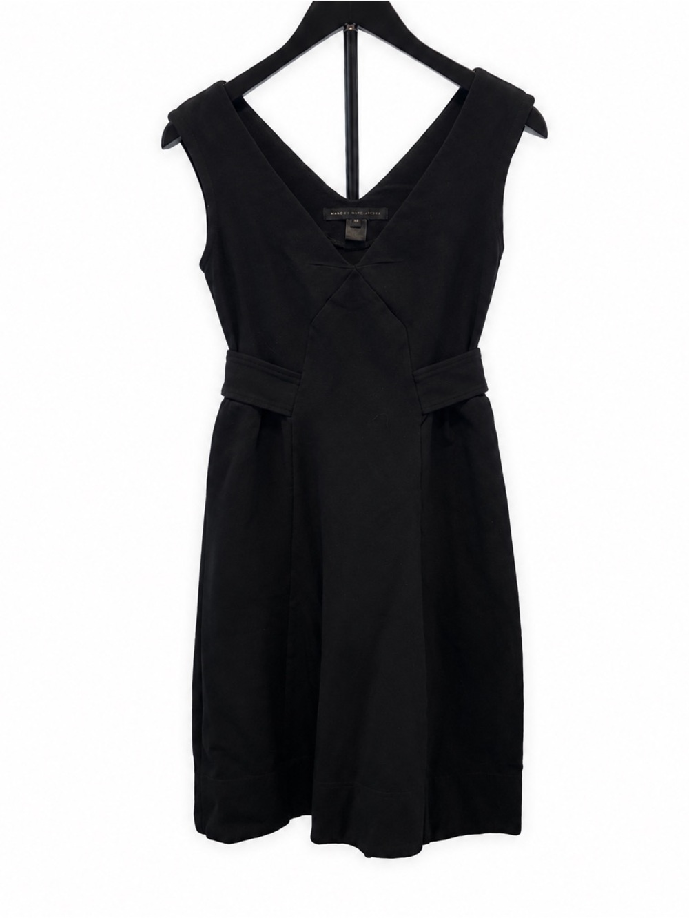 Marc by Marc Jacobs Black Sleeveless Fit & Flare Dress XS Belted V-Neck